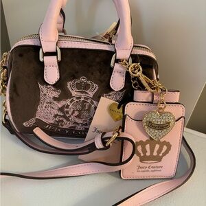 Juicy Couture Classic Scottie Dogs Mini Satchel Bag chocolate
